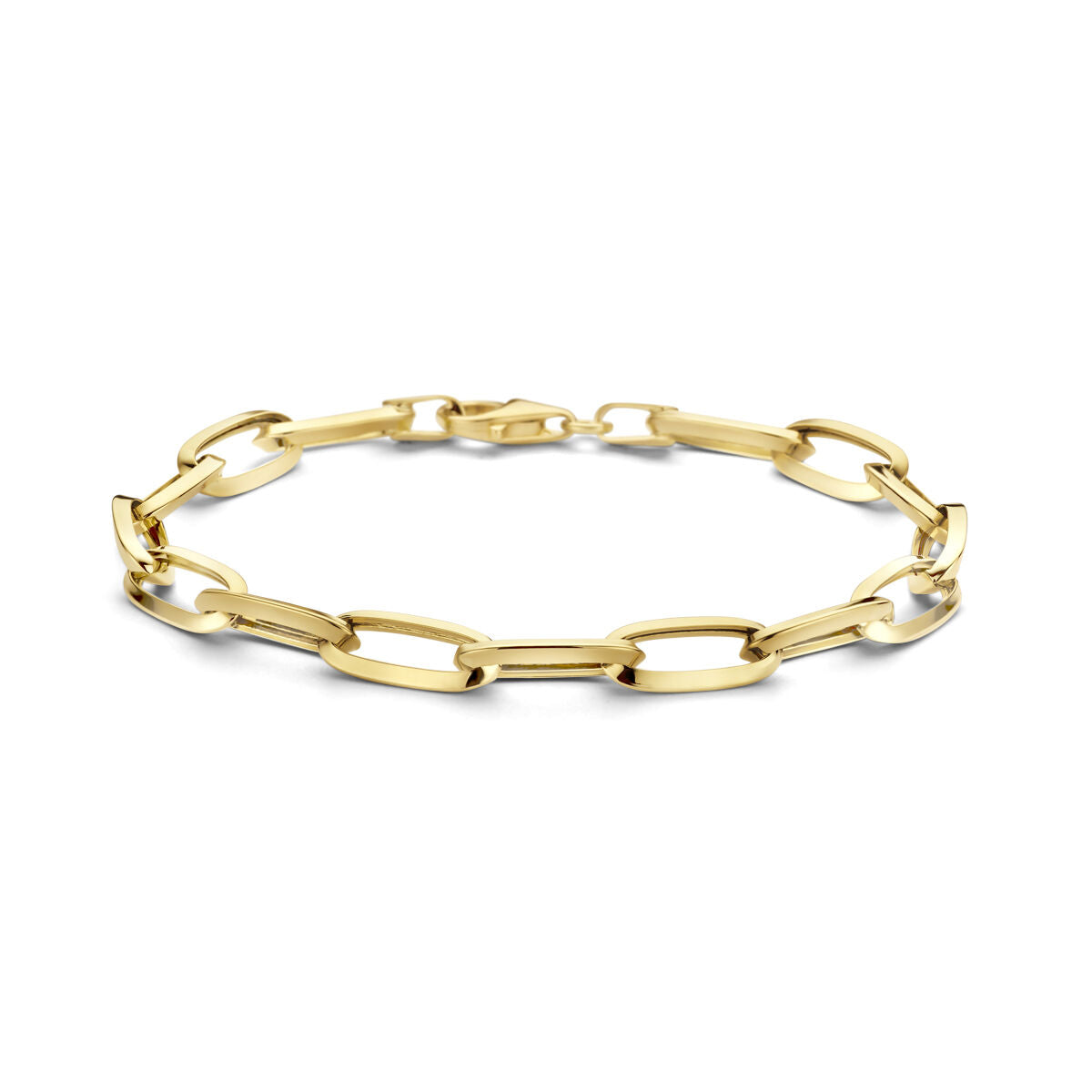 Goldenes Damenarmband aus 14K mit paperclip-förmigen, spitzen Gliedern