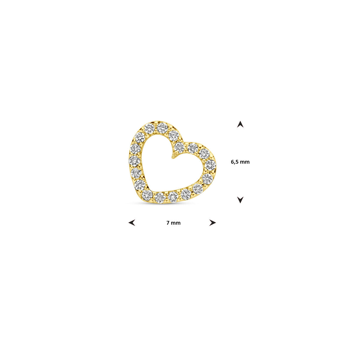Anhänger Herz Diamant 0,05ct H SI 6,5 mm 14K Gelbgold
