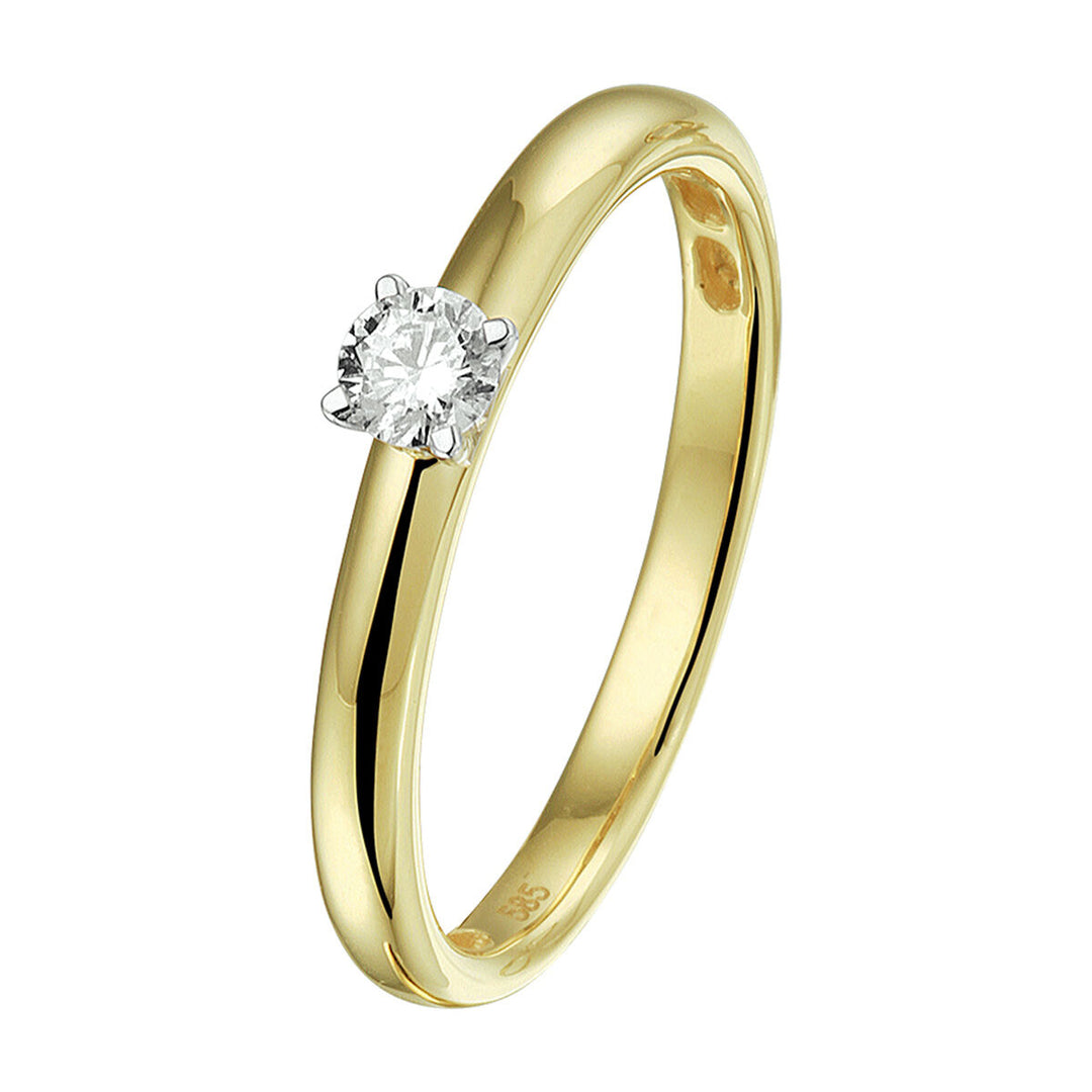 Ring Diamant 0,15 ct h si 14K Bicolor-Gold gelb/weiß
