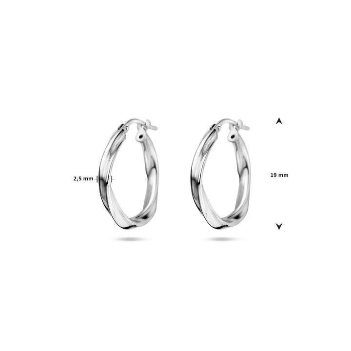 Ohrringe gedreht 2,0 mm Silber rhodiniert