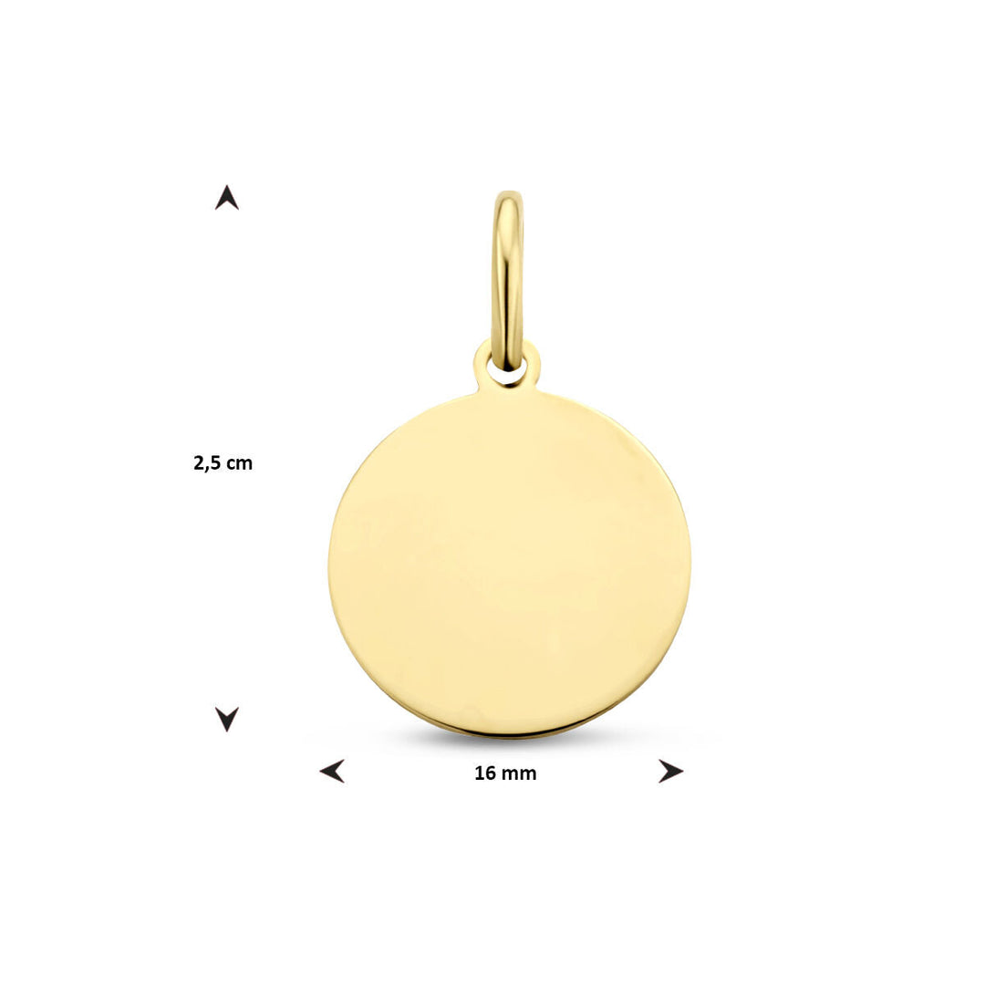 Gravuranhänger rund 14K Gelbgold