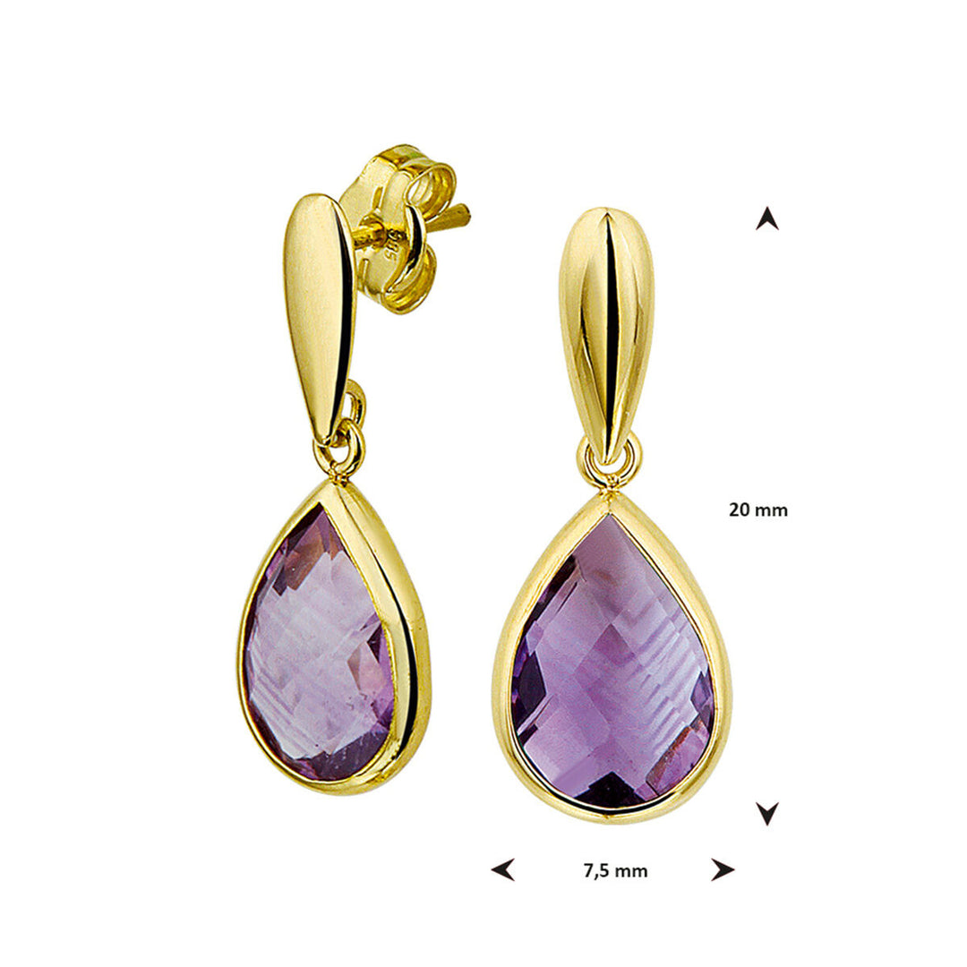 Amethyst-Ohrringe aus 14-karätigem Gelbgold
