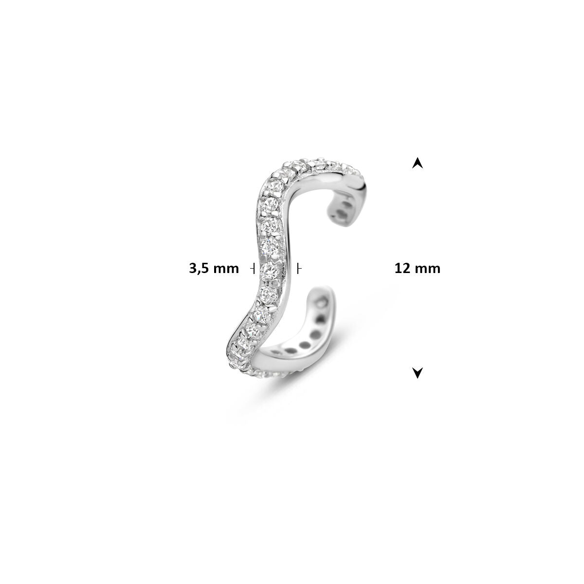 Silberner Ear Cuff mit Zirkonia 925 rhodiniert