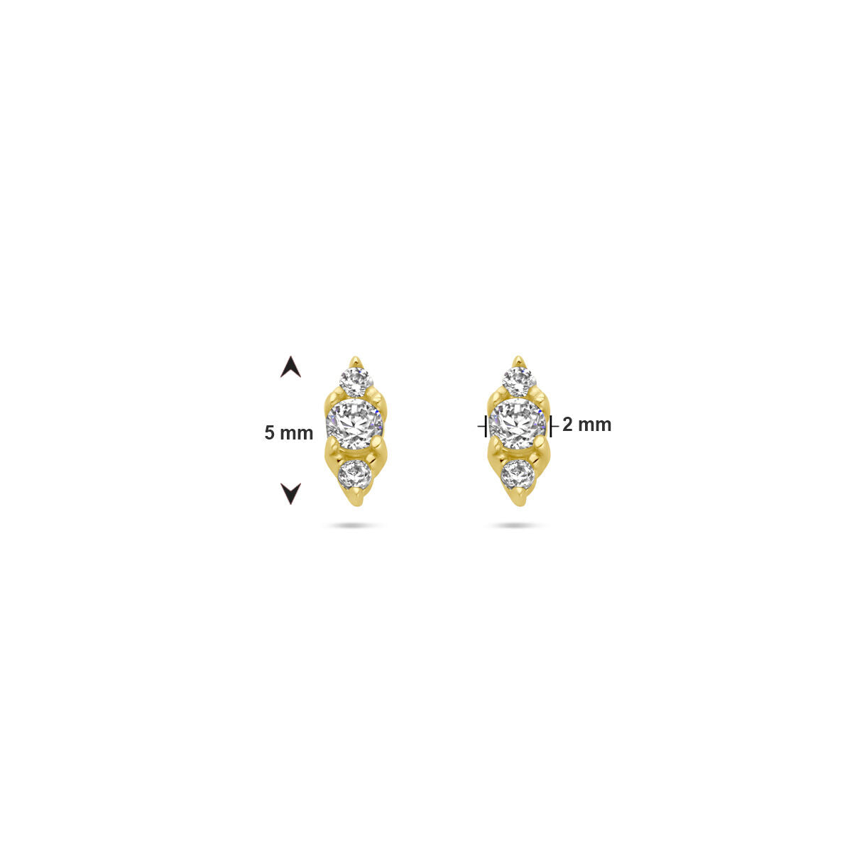 Ohrstecker Zirkonia 14K Gelbgold