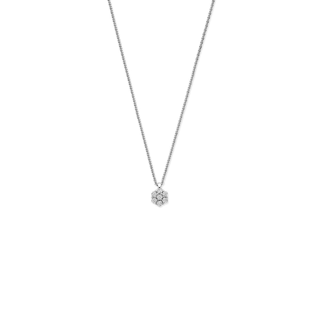 Zilveren collier met zirkonia – verstelbaar 41-45 cm