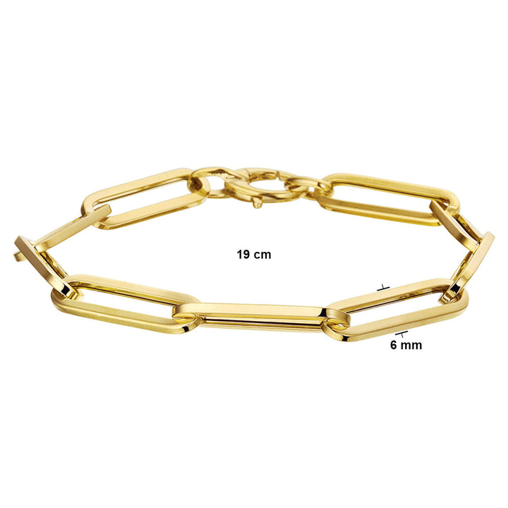 Goldarmband Damen Büroklammer Vierkantrohr 14K