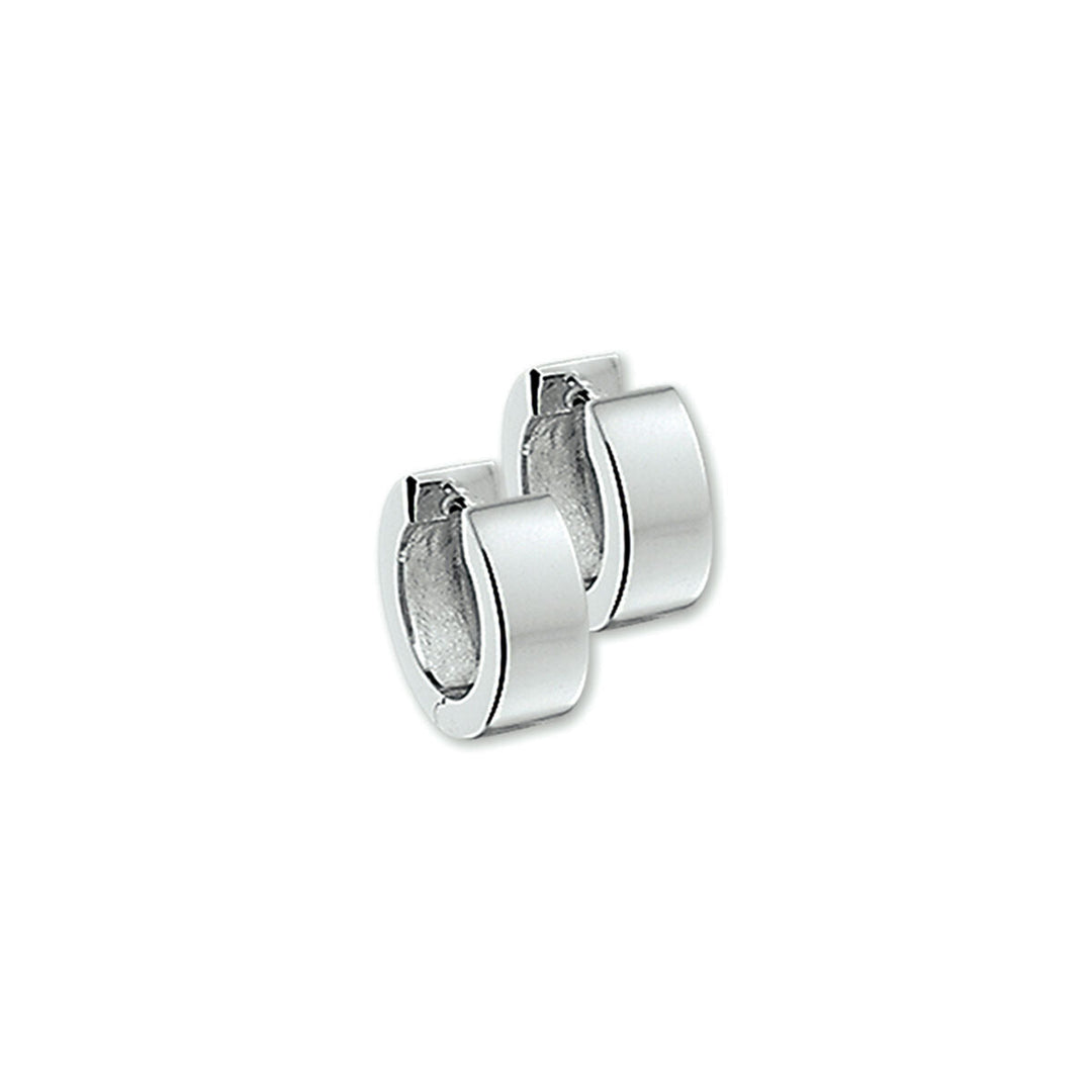 Klapp-Ohrringe aus rhodiniertem Silber mit flacher Form