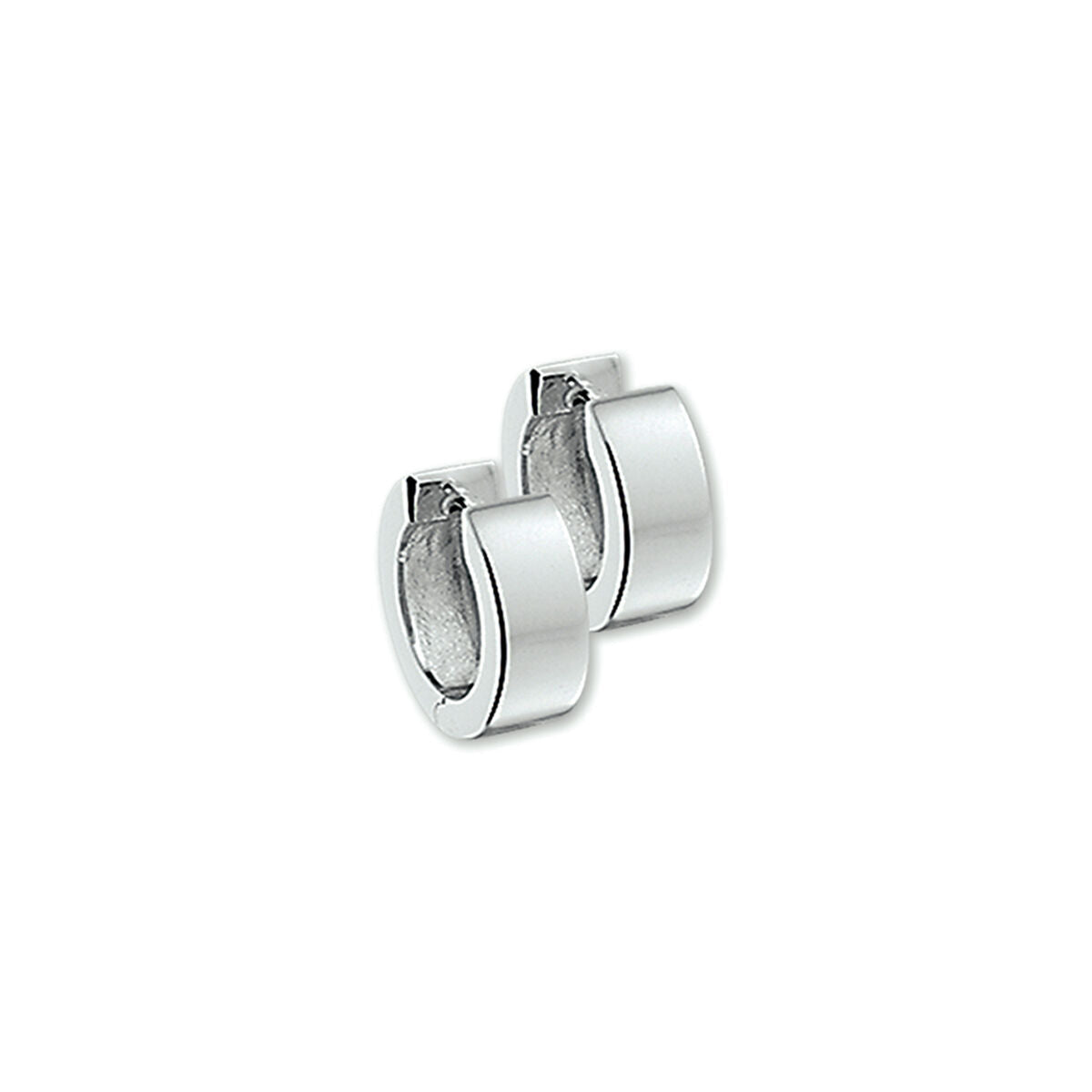 Klapp-Ohrringe aus rhodiniertem Silber mit flacher Form