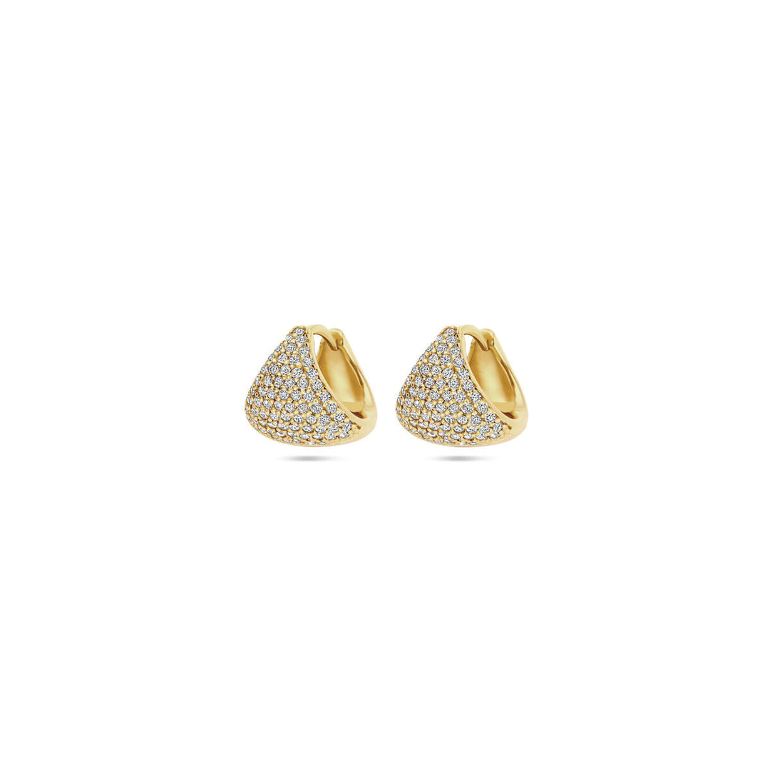 klapoorringen zirkonia 11 mm 1 micron zilver verguld (geel)
