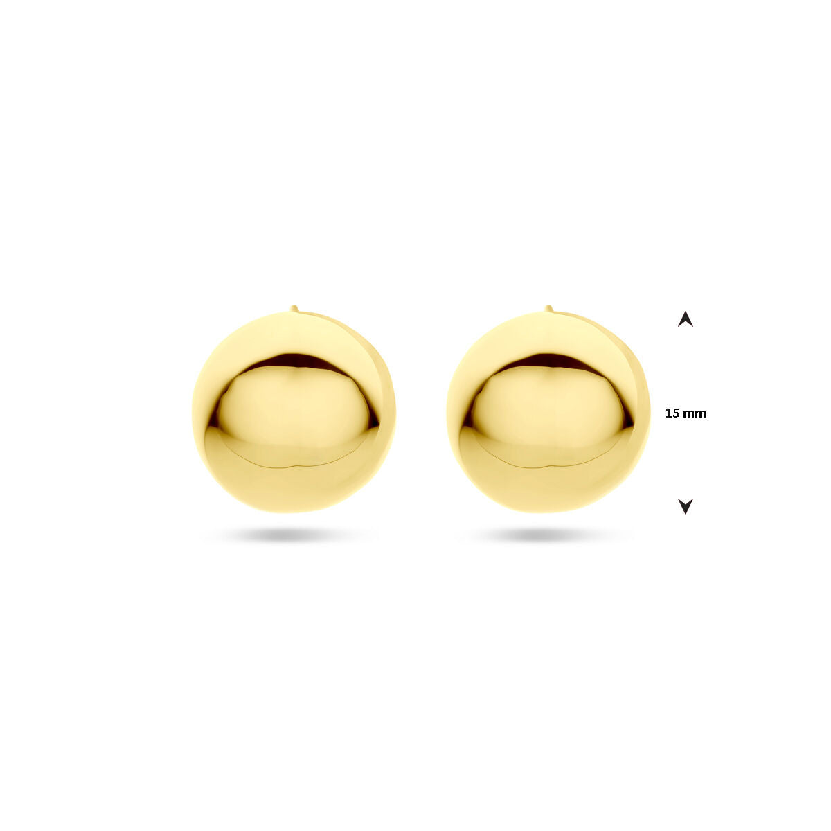 Steckerohrringe 15 mm 1 Mikron versilbert (gelb)