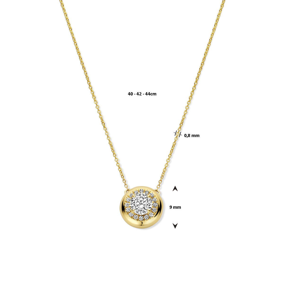 Halskette Lab Grown Diamant 0.49ct H SI 14K Gelbgold