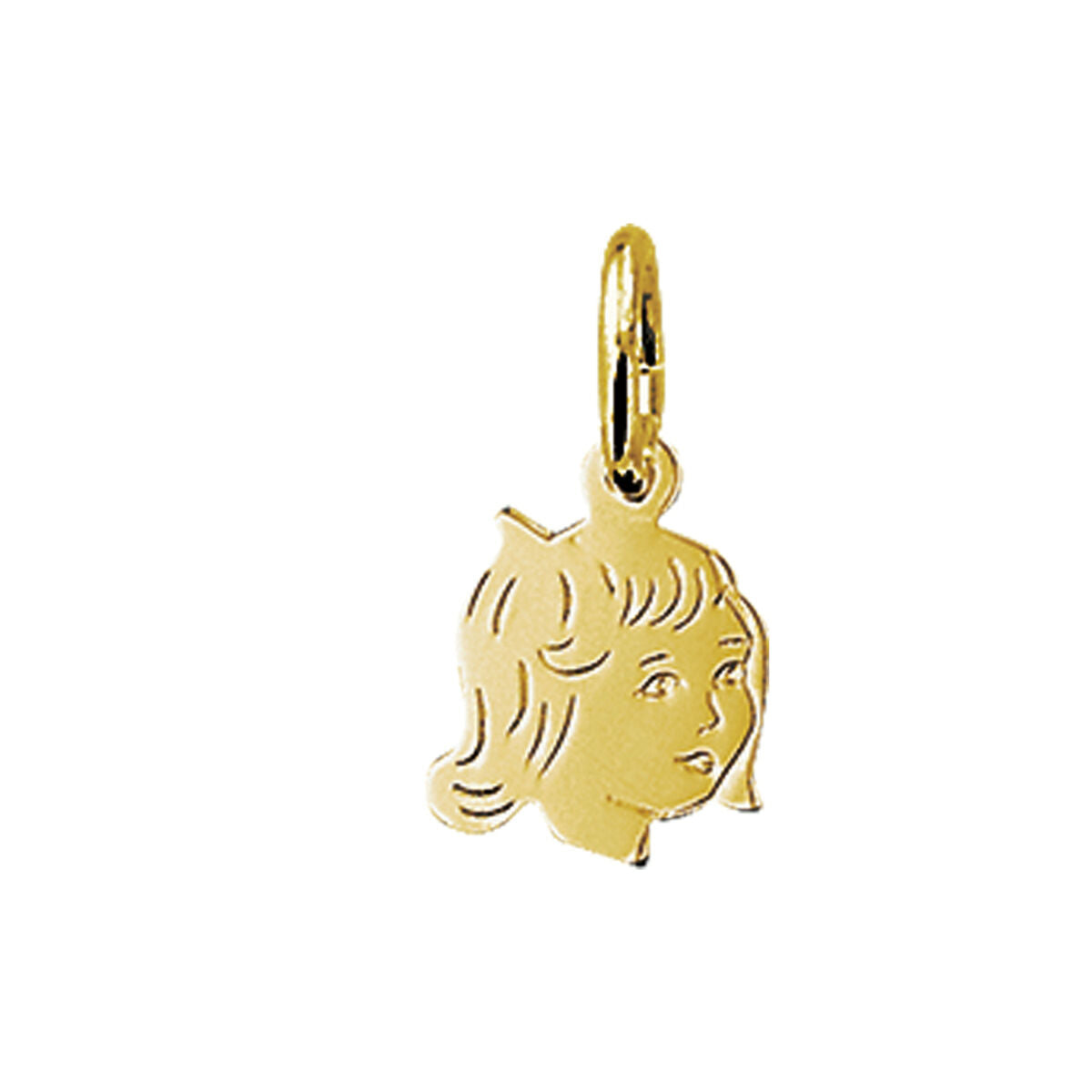 Hänger in Form eines Mädchens aus 14K Gelbgold, 12,5 x 9 mm groß