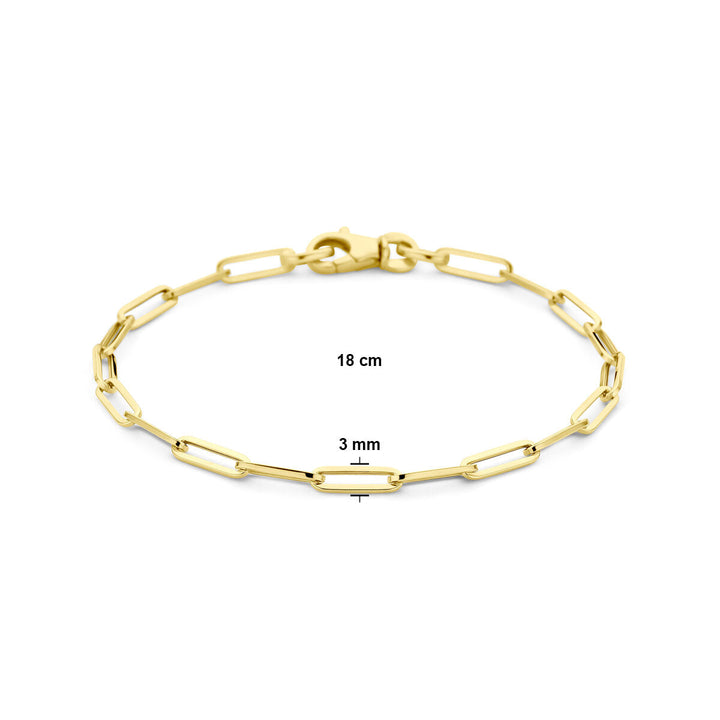 Goldarmband Damen Büroklammer Vierkantrohr 14K