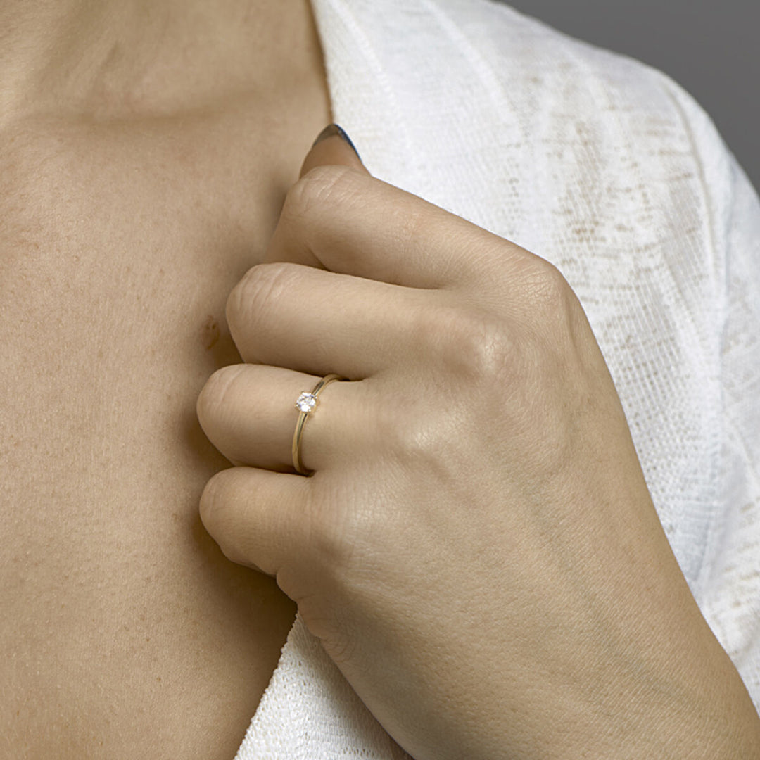 Ring Zirkonia 14K Gelbgold