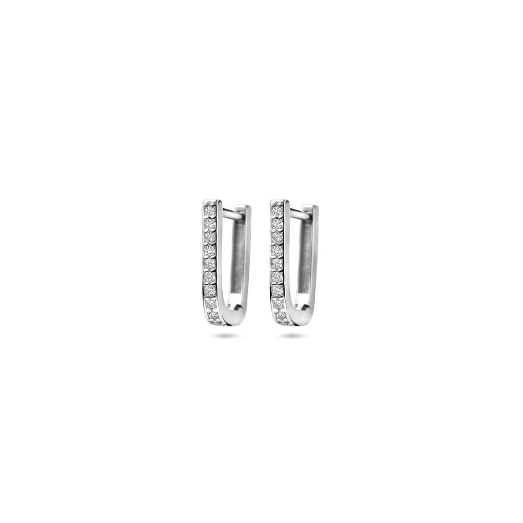 klapoorringen zirkonia 12 mm zilver gerhodineerd