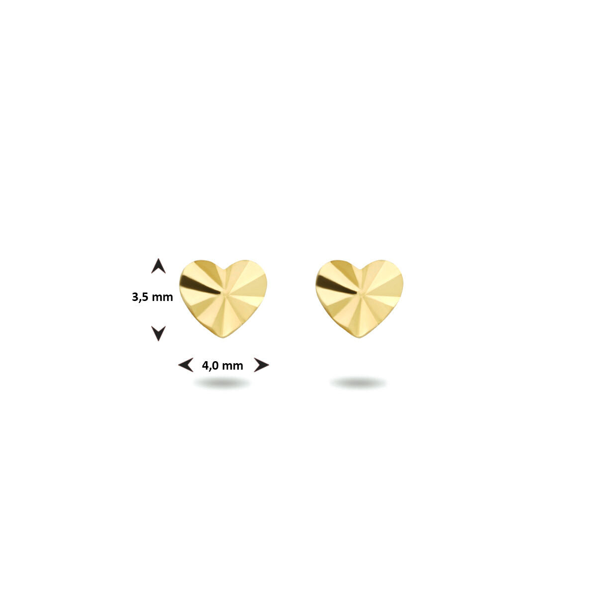 Ohrstecker Herz diamantiert 14K Gelbgold
