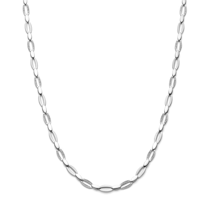 Zirkonia-Halskette 6,0 mm 45 cm Poly/Silber matt rhodiniert