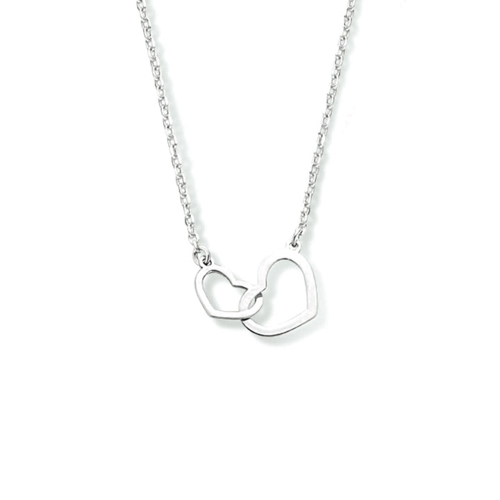 Halskette Herzen 40 + 4 cm Silber rhodiniert