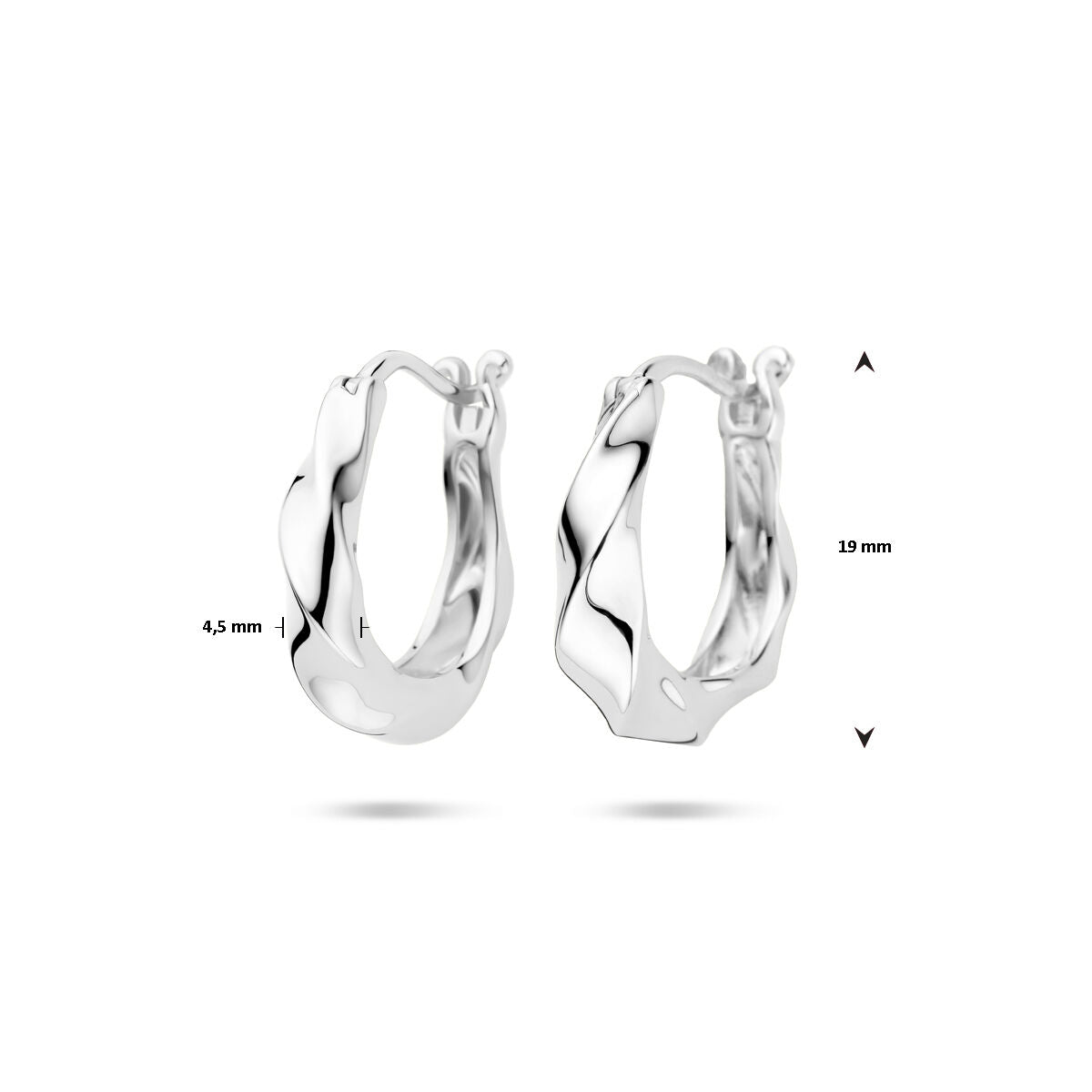 Ohrringe 19 mm Silber rhodiniert