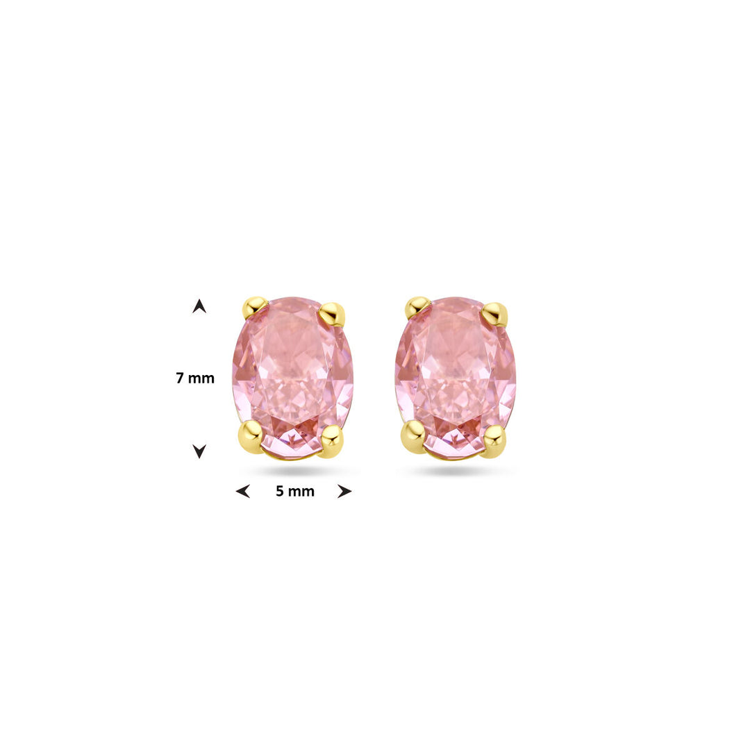 Ohrstecker Padparadscha Zirkonia 14K Gelbgold