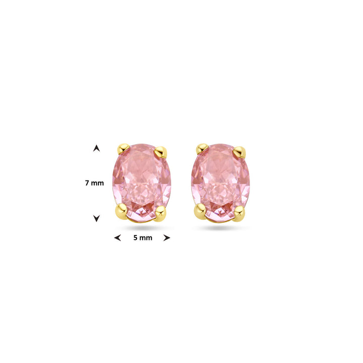 Ohrstecker Padparadscha Zirkonia 14K Gelbgold