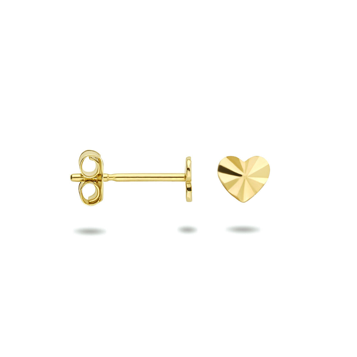 Ohrstecker Herz diamantiert 14K Gelbgold
