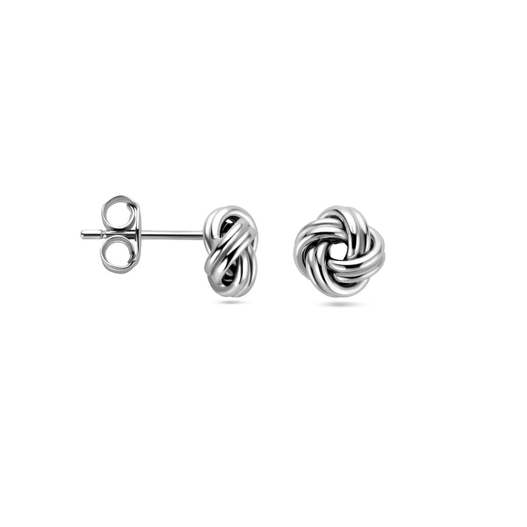 Ohrstecker Knopf Silber rhodiniert