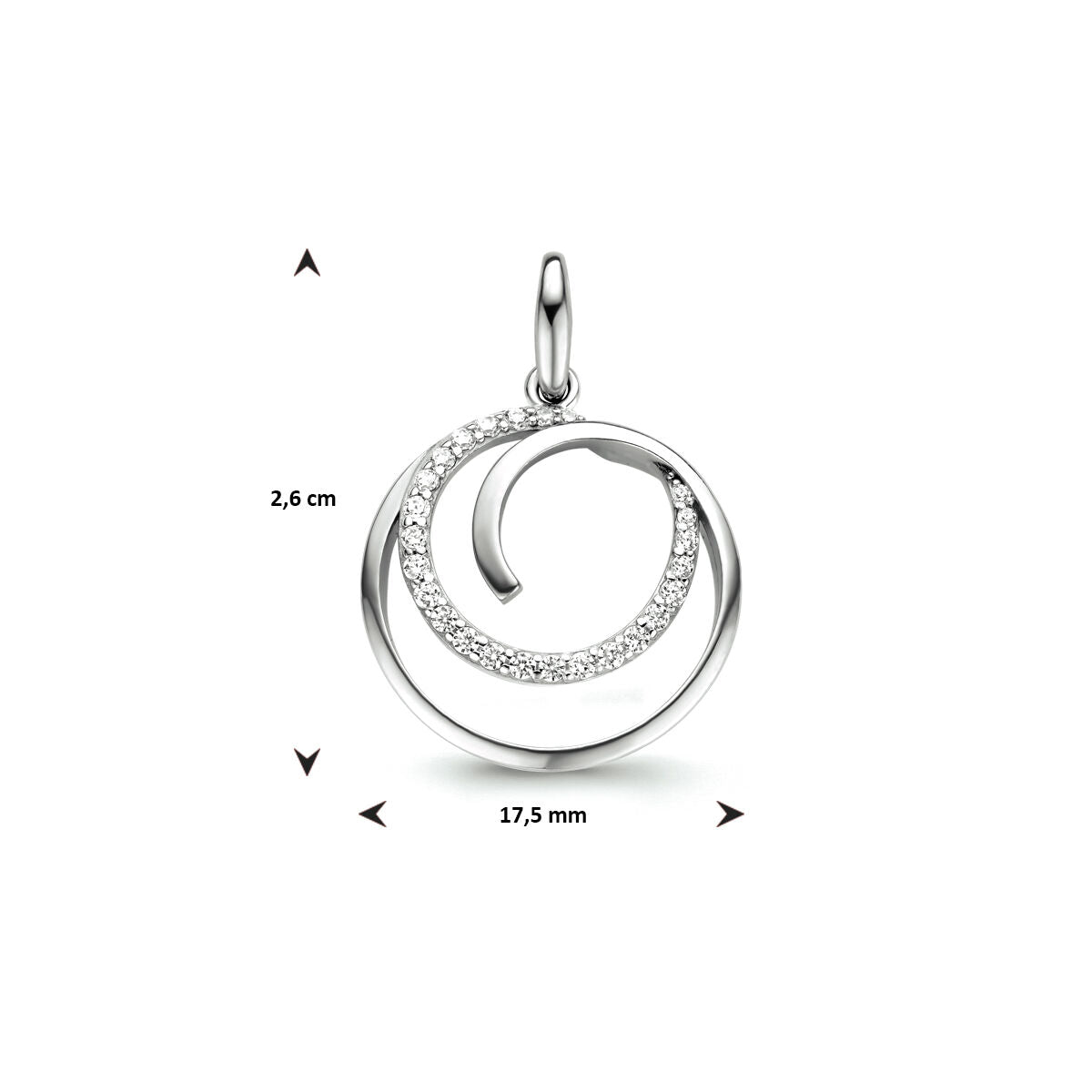 Anhänger Zirkonia Silber rhodiniert