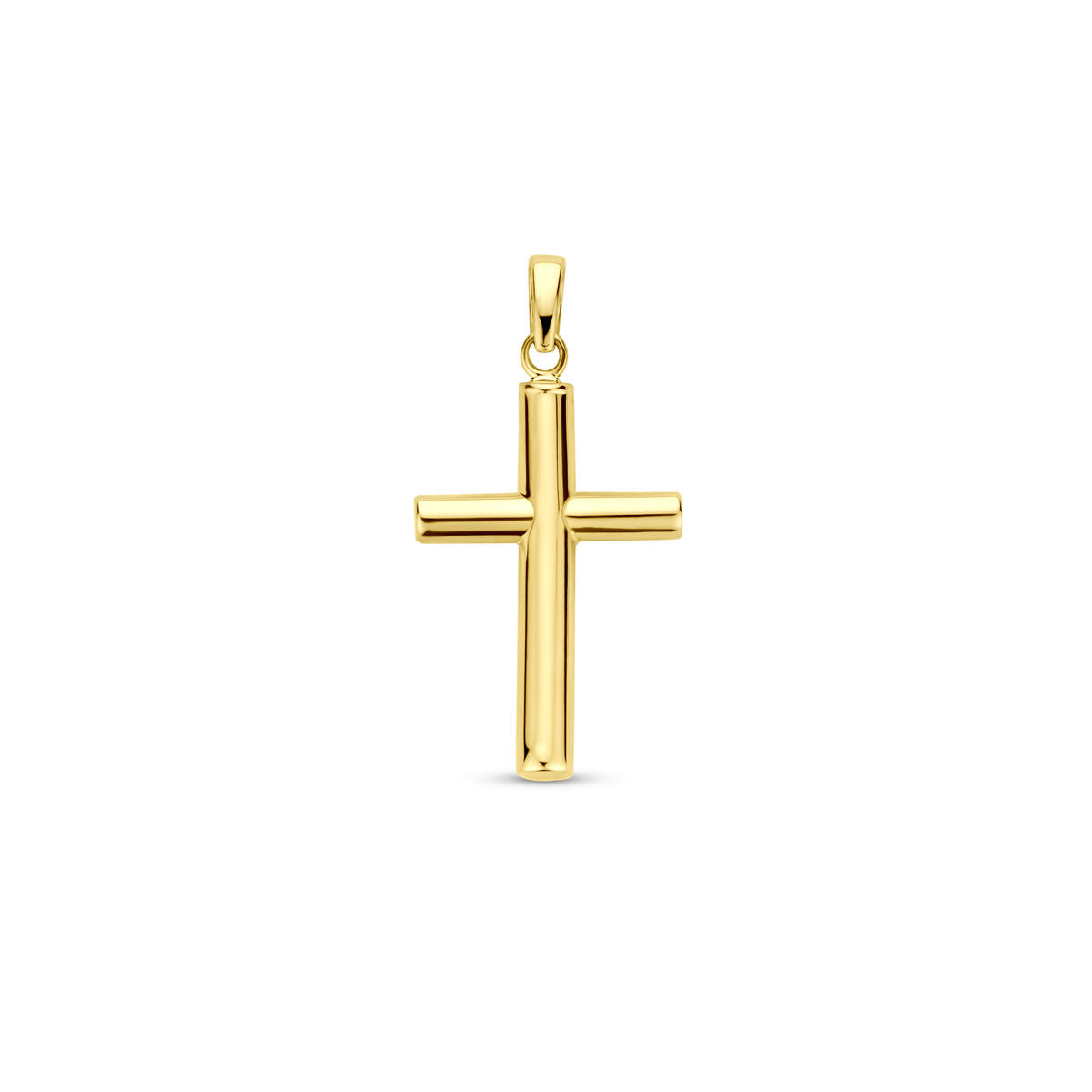 Hänger in Form eines Kreuzes aus 14K Gelbgold, 28 mm groß und glänzend poliert