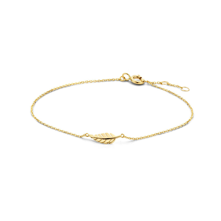 Goldarmband Damen Feder 14K
