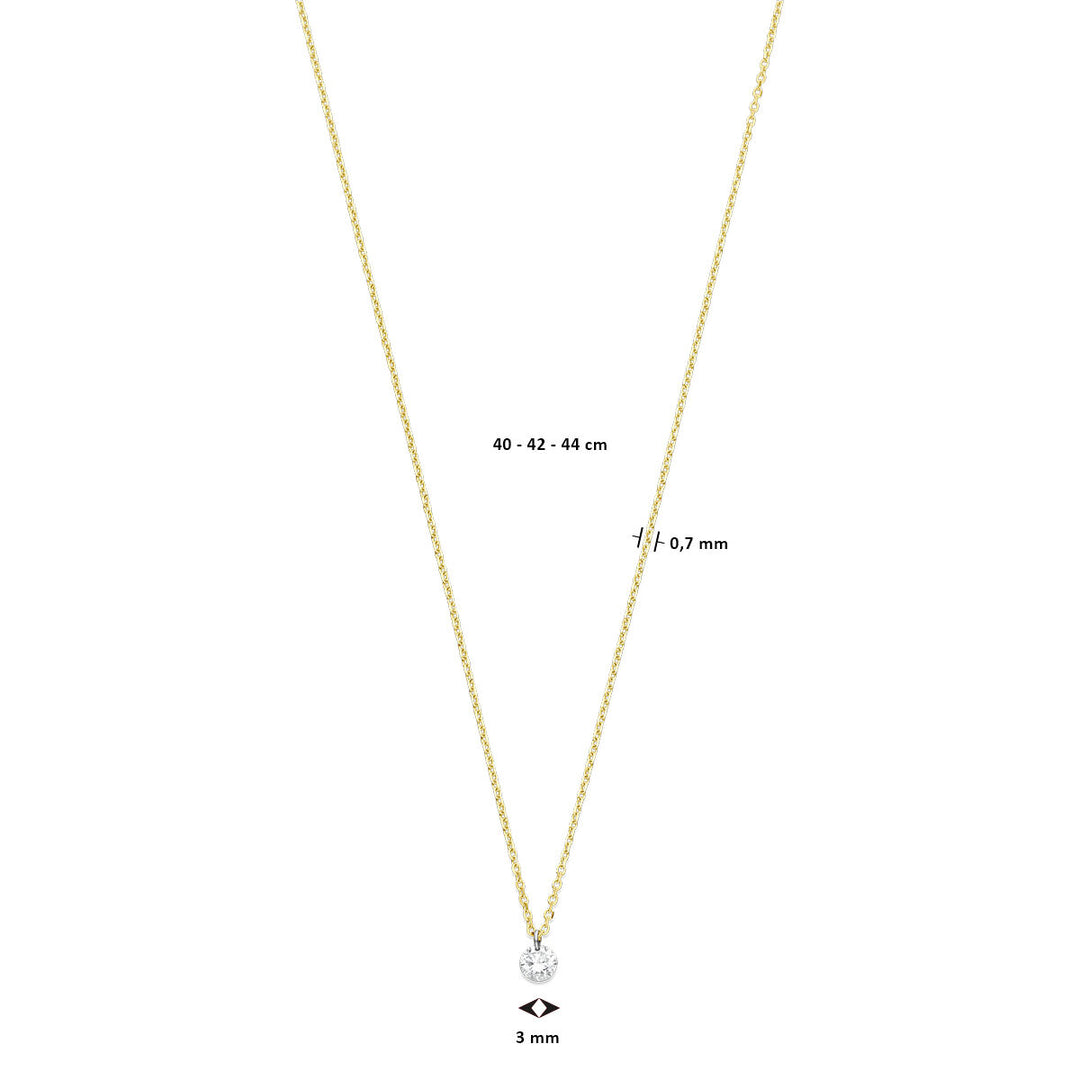 Diamanthalskette 40 – 42 – 44 cm 0,10 ct g SI 18 K Gelbgold