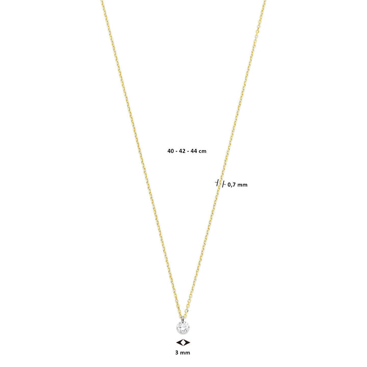 Diamanthalskette 40 – 42 – 44 cm 0,10 ct g SI 18 K Gelbgold