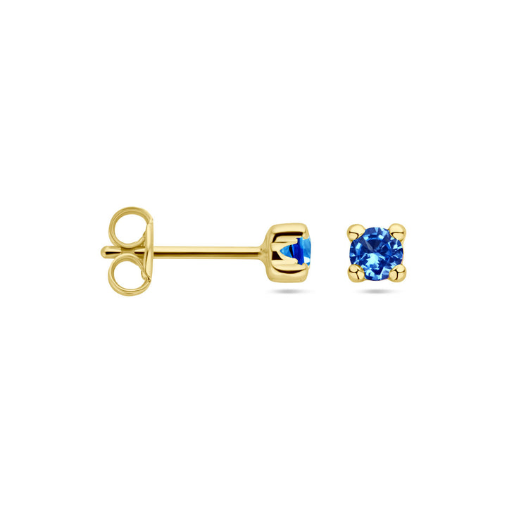 Ohrstecker Synth. Aquamarin 14K Gelbgold