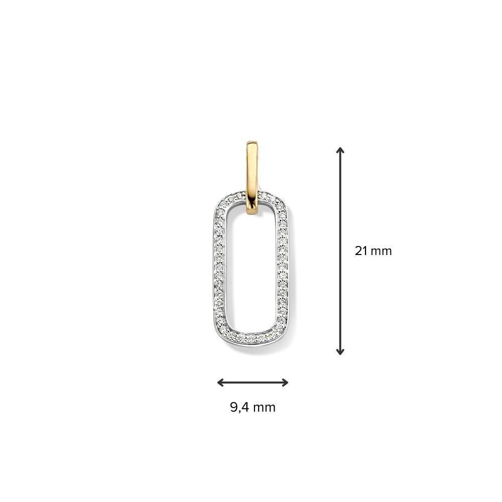 Diamantanhänger mit auffälligem Design – Gelb-/Weißgold-14-Karat-Anhänger – 0,14 kt Diamant