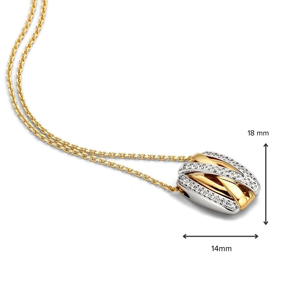 Bicolor-Goldanhänger mit 0,25 ct Brillant-Diamant - 14 Karat