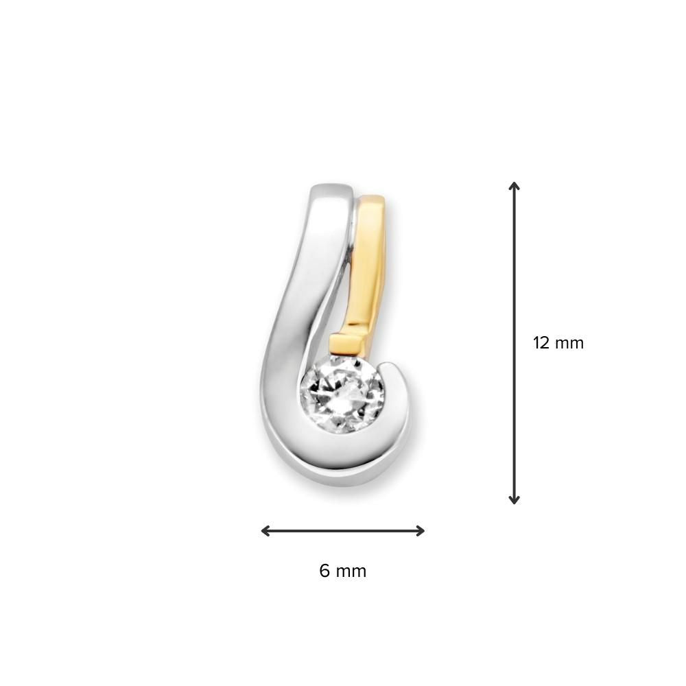 Bicolor-Anhänger aus Weiß- und Gelbgold mit Zirkonia – Subtil und chic
