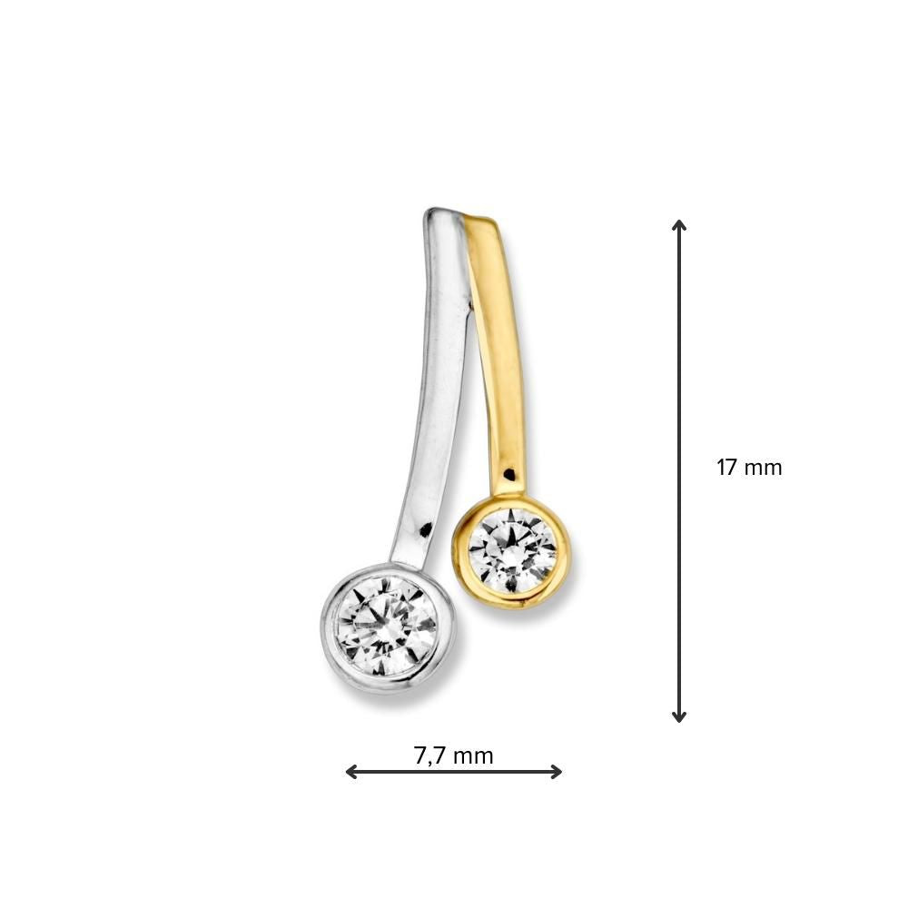 Bicolor-Anhänger aus Weiß- und Gelbgold mit Zirkonia – Elegantes und Zeitloses Design
