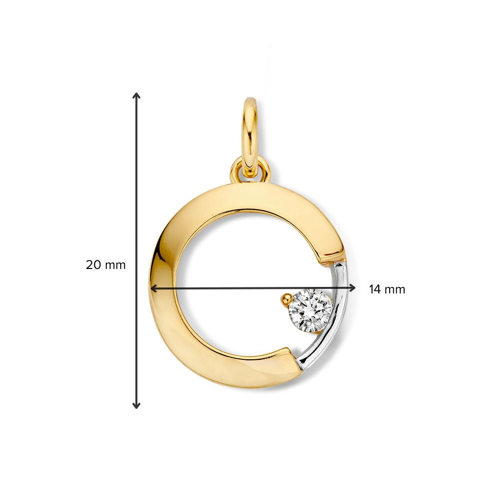 Bicolor-Goldanhänger mit Zirkonia – Raffinierte Eleganz in Gelb- und Weißgold