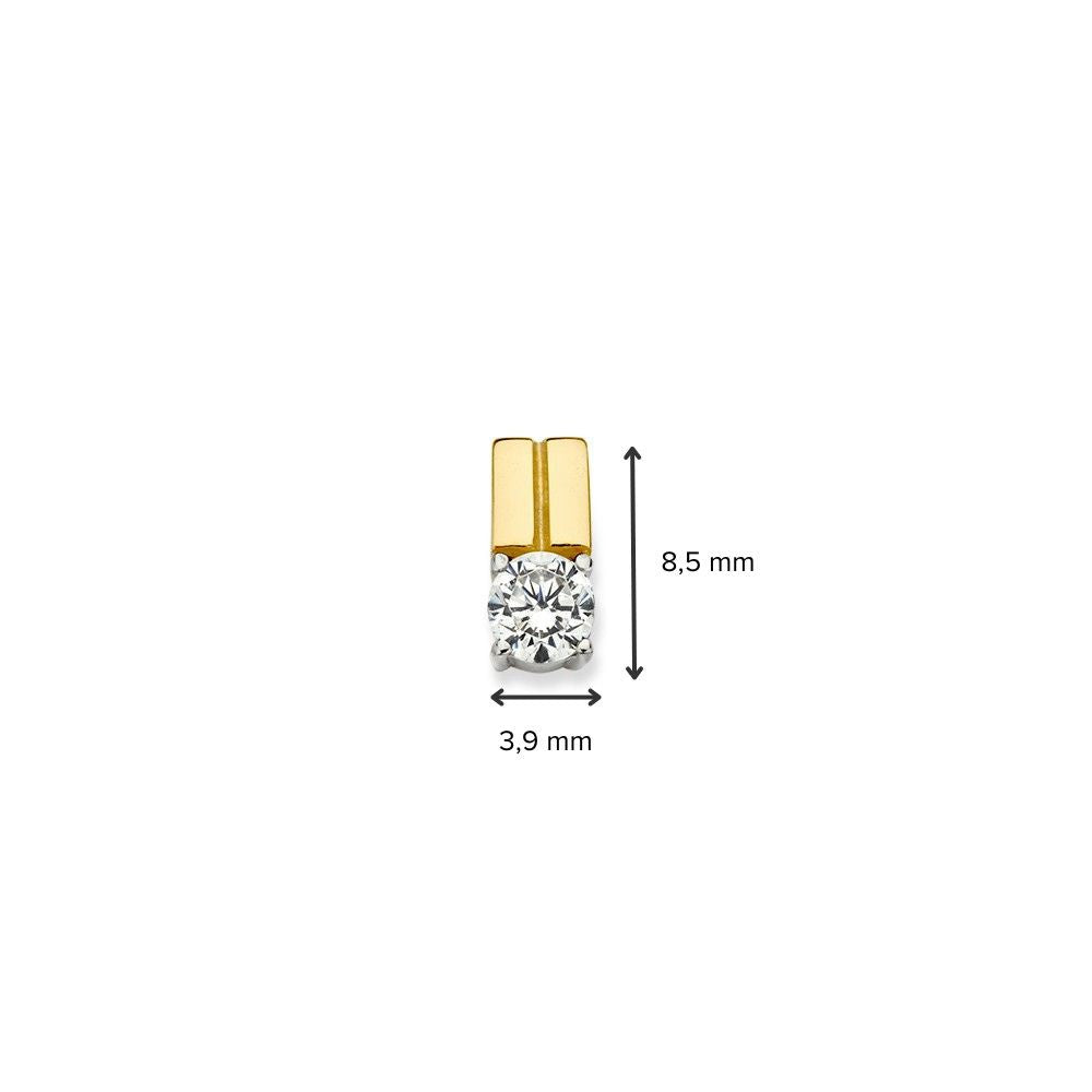 Bicolor Gold Solitär-Anhänger mit Zirkonia – Elegante Schlichtheit