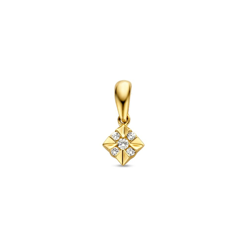 Geelgouden Hanger met Diamant – Subtiele Elegantie