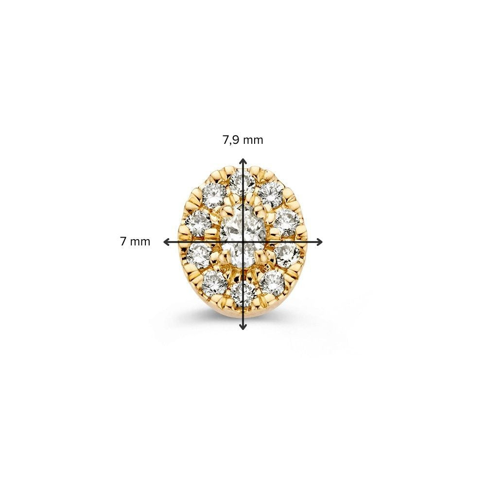 Eleganter 14k Gelbgold Entourage Anhänger mit 0,21 Karat ovalen und Brillanten Diamanten für Damen