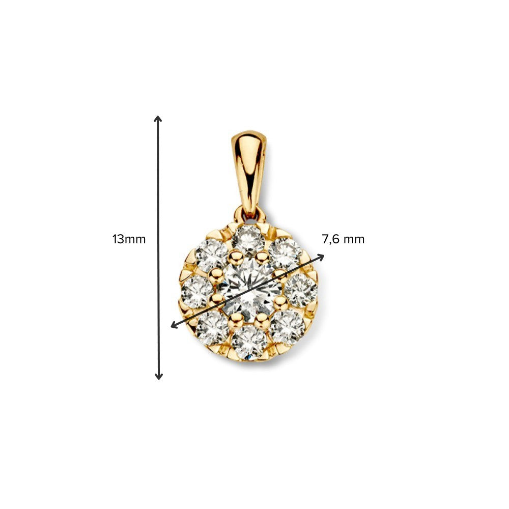 Klassischer Gelbgold Entourage-Anhänger mit 0,40 ct Diamanten – Eleganz in 14 Karat Gold