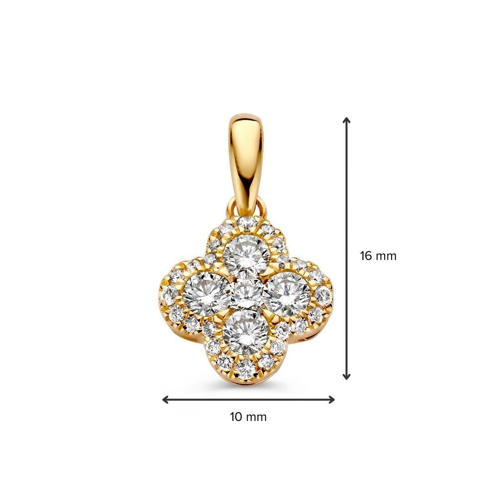 Geel Gouden Hanger met 0,48 crt Diamant – Elegante 14 Karaat Gouden Hanger voor Dames