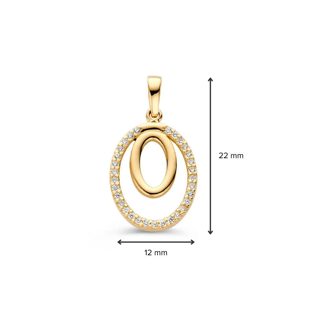 14K Gelbgold Collier mit Diamant – Elegantes Schmuckstück für Damen