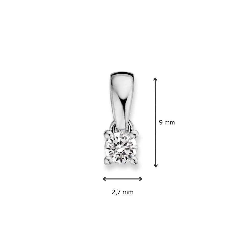 14 Karat Weißgold-Anhänger mit 0,10 Karat Brillant-Diamant