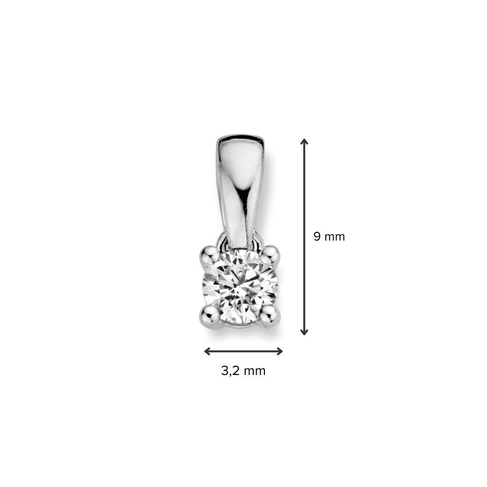14 Karat Weißgold Solitär-Anhänger mit 0,16 Karat Brillant-Diamant