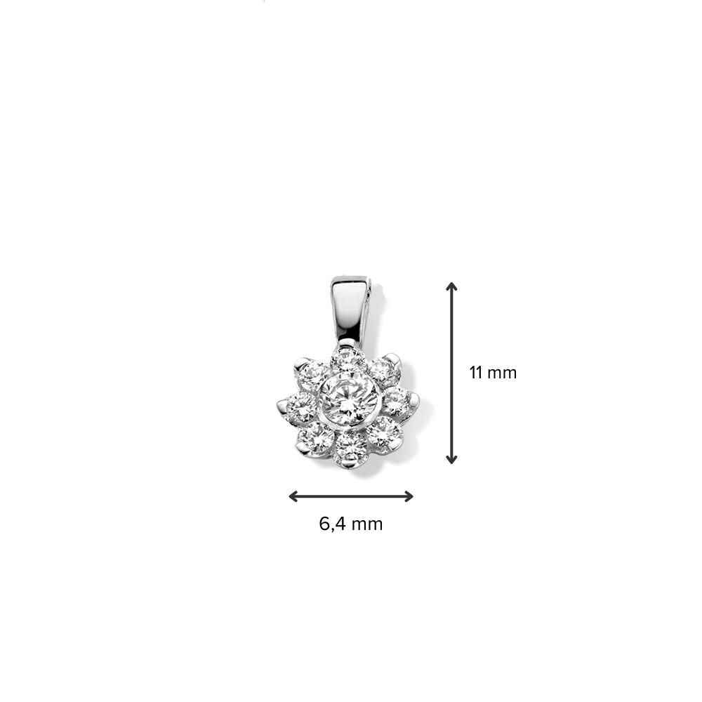 Weißgold Entourage-Anhänger mit 0,21 ct Diamant – 14 Karat, 0,6 Gramm, H/SI-1 Brillant