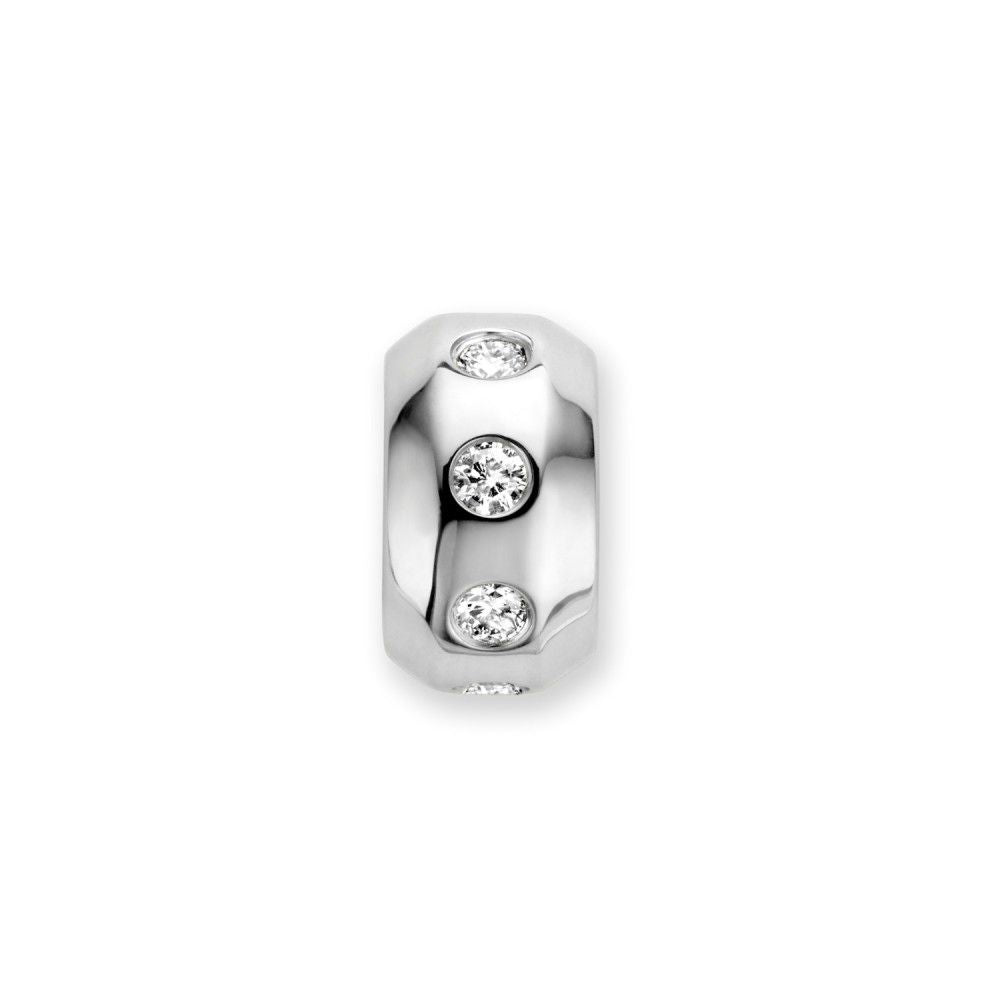 Hänger aus 14-karätigem Weißgold mit fünf Brillanten, insgesamt 0,25 ct, glänzende Oberfläche