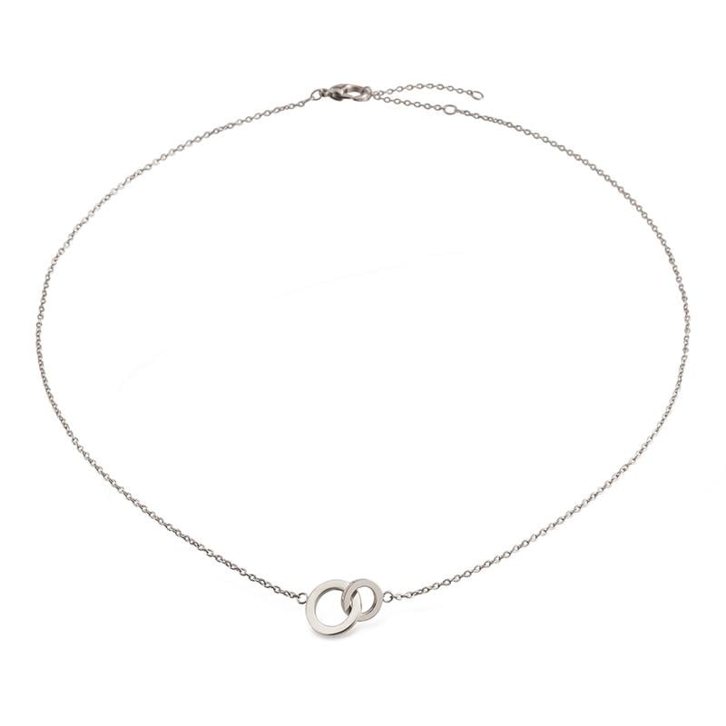 Halskette aus Titan mit unendlichem Symbol in Silberoptik und feiner Gliederkette