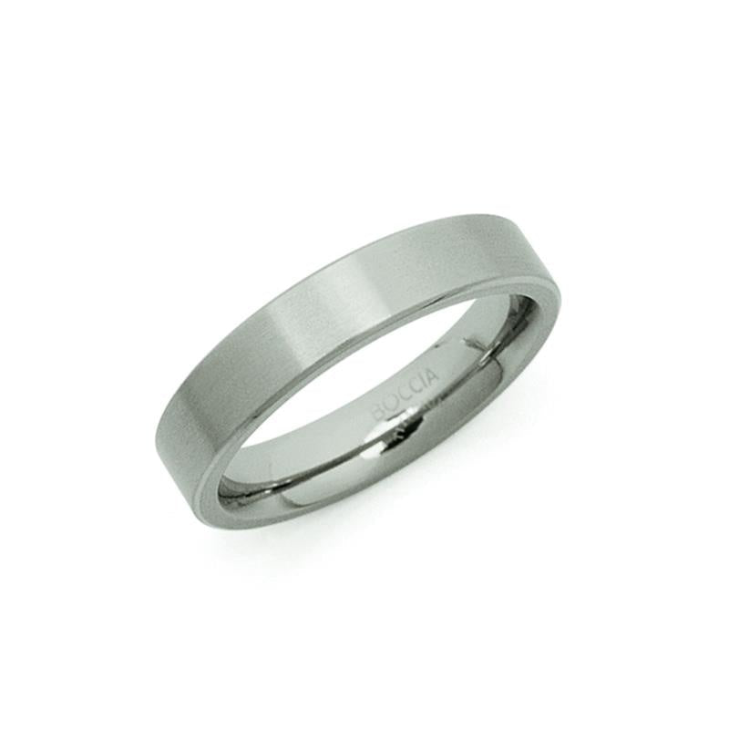 Titanring mit mattem und glänzendem Finish, schmal und schlicht in Silberfarbe